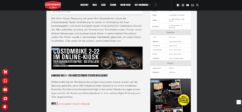 Green Island Bikes in den Medien