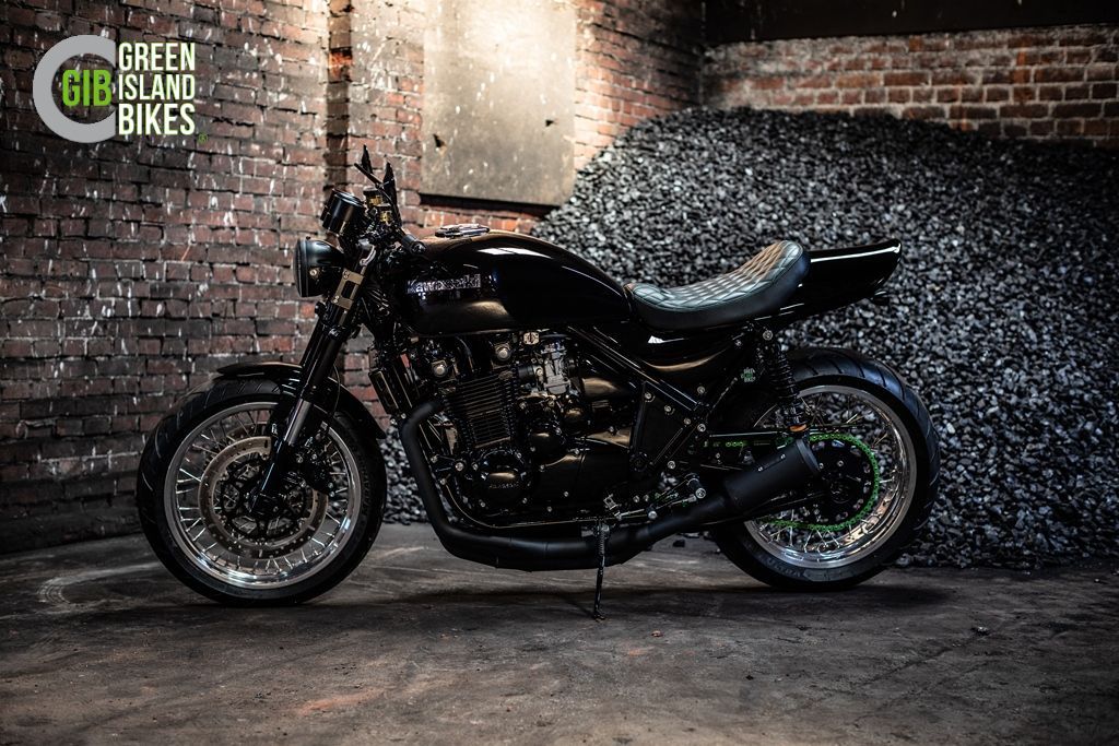 Kawasaki 1100 Zephyr Custombike im Retrodesign von Green Island Bikes