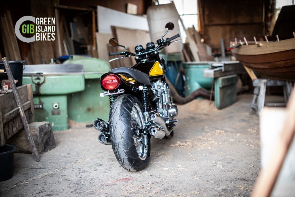Rahmendetail im klassischen Custombike-Stil