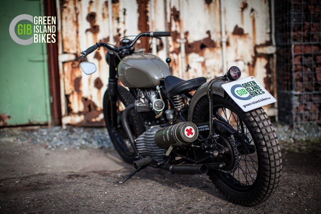 Triumph Starrahmen Klassische und exklusive Motorrad Unikat von Green Island Bikes