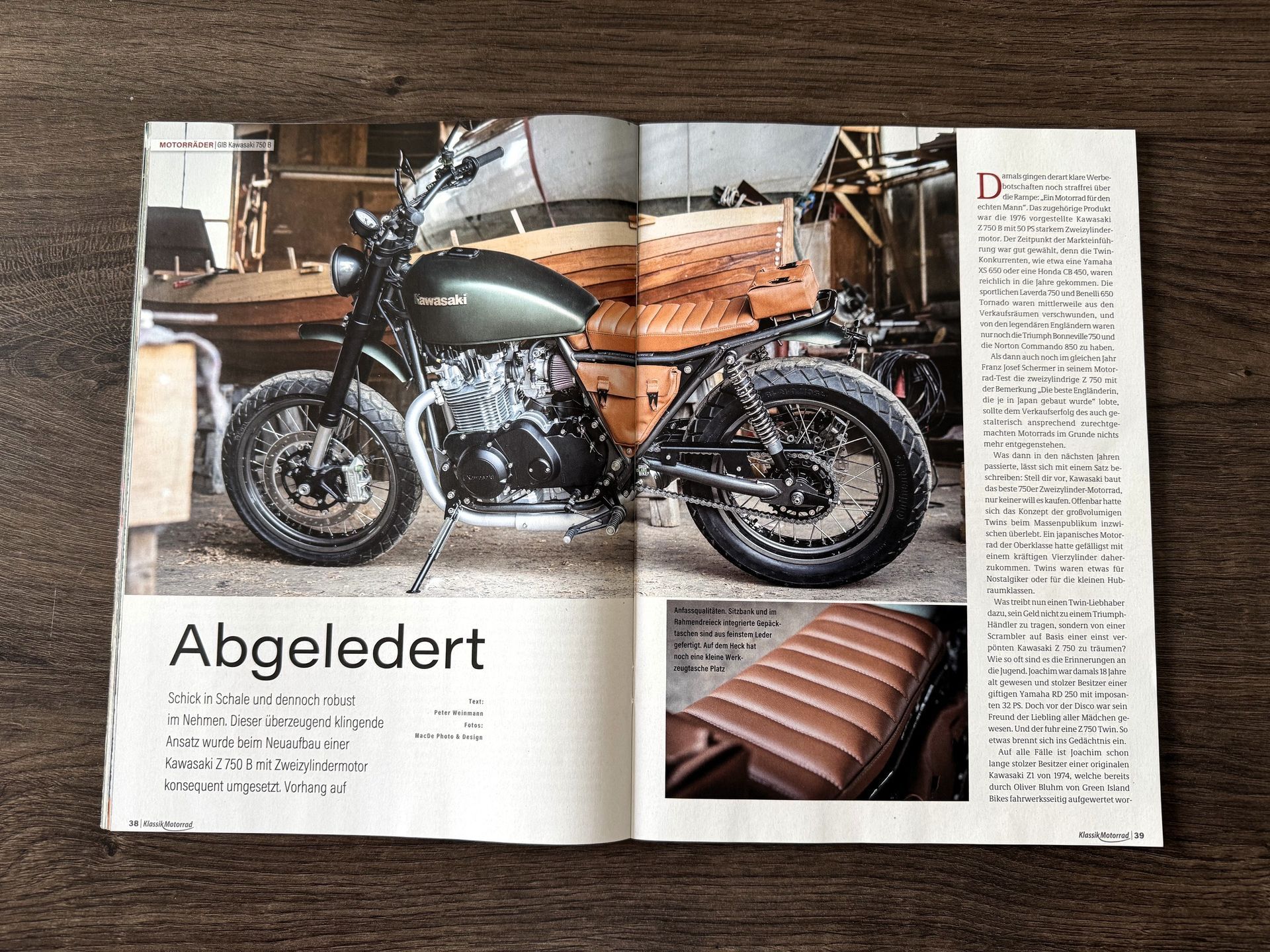 rste Seite der Reportage über den BMW K75 Umbau „Black Brick“ von Green Island Bikes in der BMW Motorräder MO Sonderausgabe 91