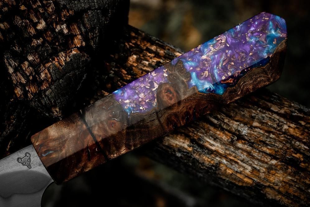 couteau bois résine epoxy