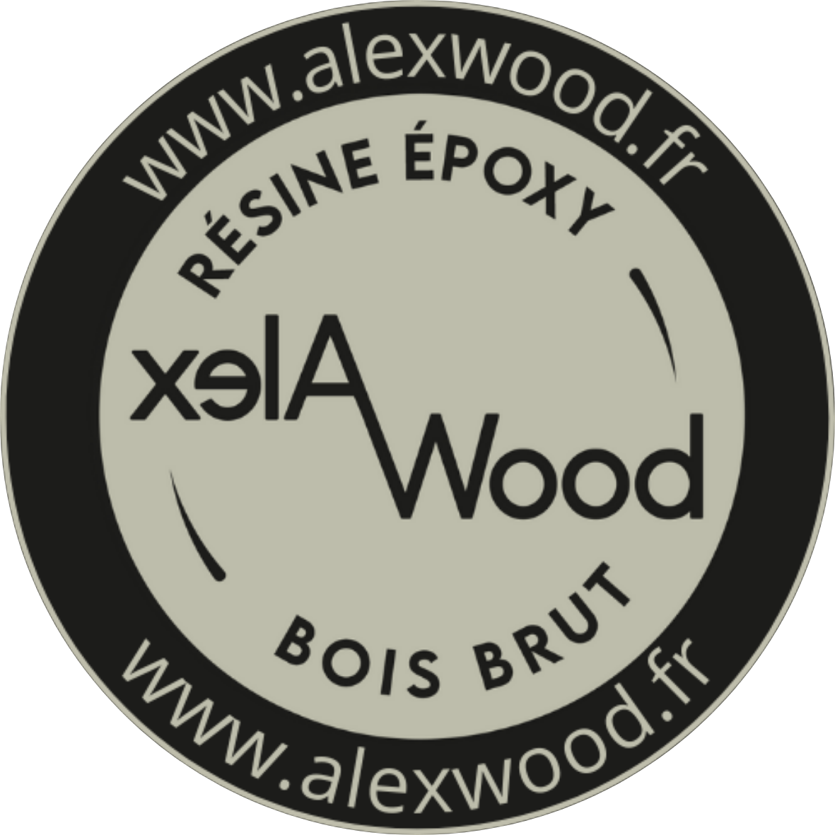 logo alexwood résine époxy bois brut