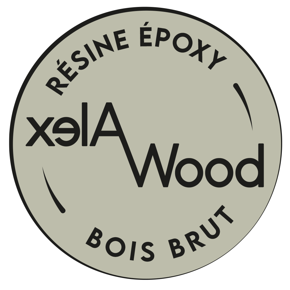 logo alexwood résine époxy bois brut