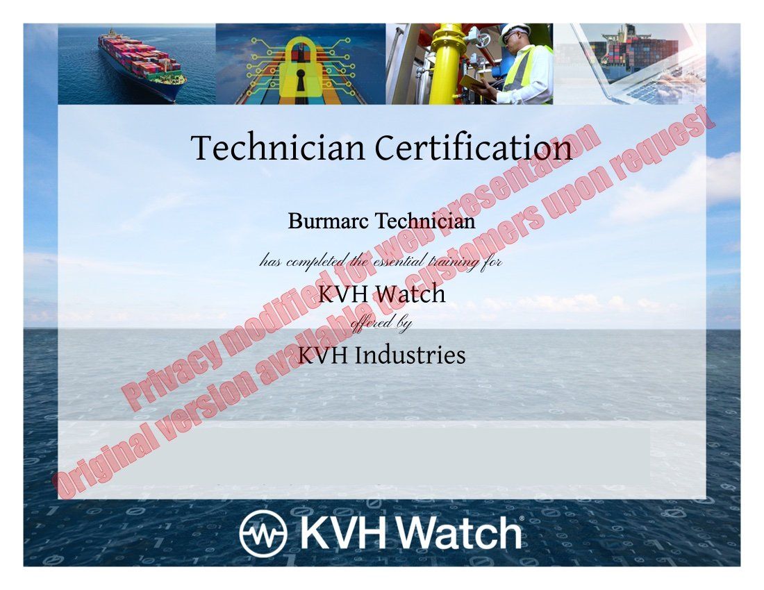 KVH Watch certificate