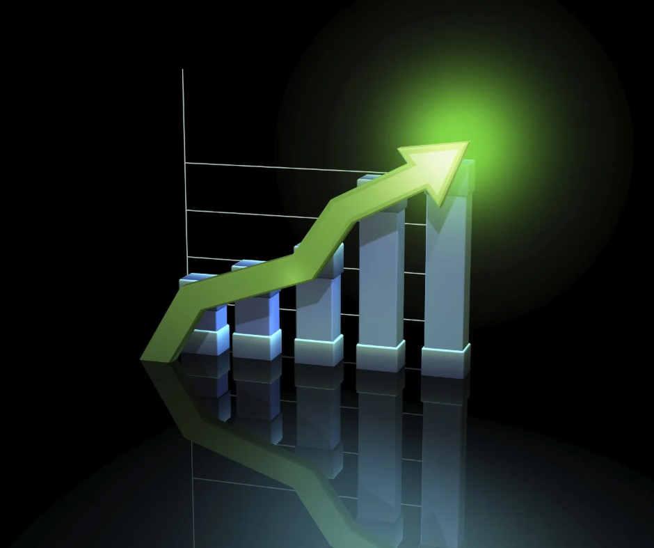 Get the best out of your data with a professional data analysis by an expert Bar chart with upgoing arrow