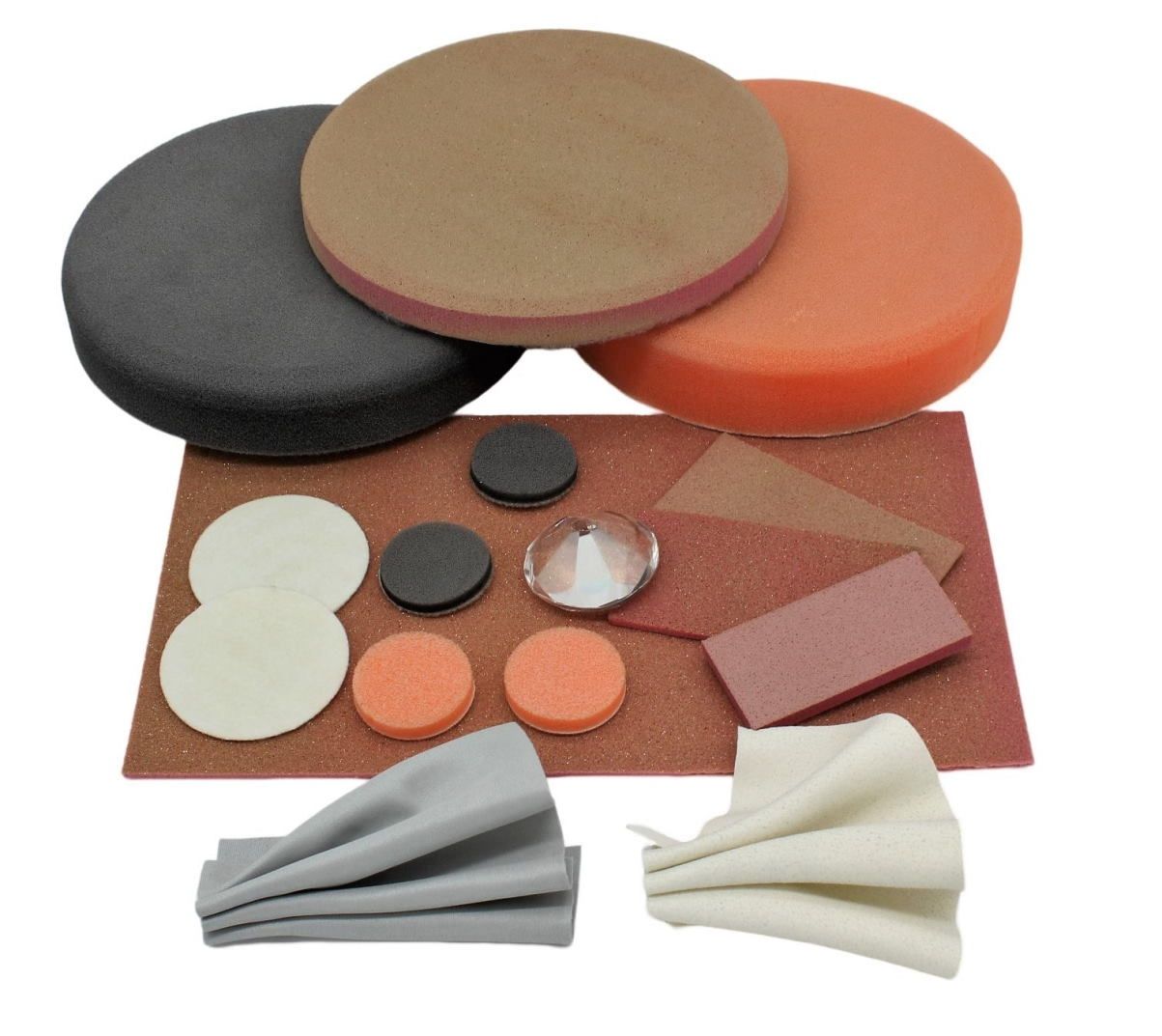 NKAS Diamantbelegte Schleifmittel und Polierwerkzeuge Produktsortiment für konturstabiles Schleifen und Polieren ohne Diamant-Polierpasten oder Lösungsmittel