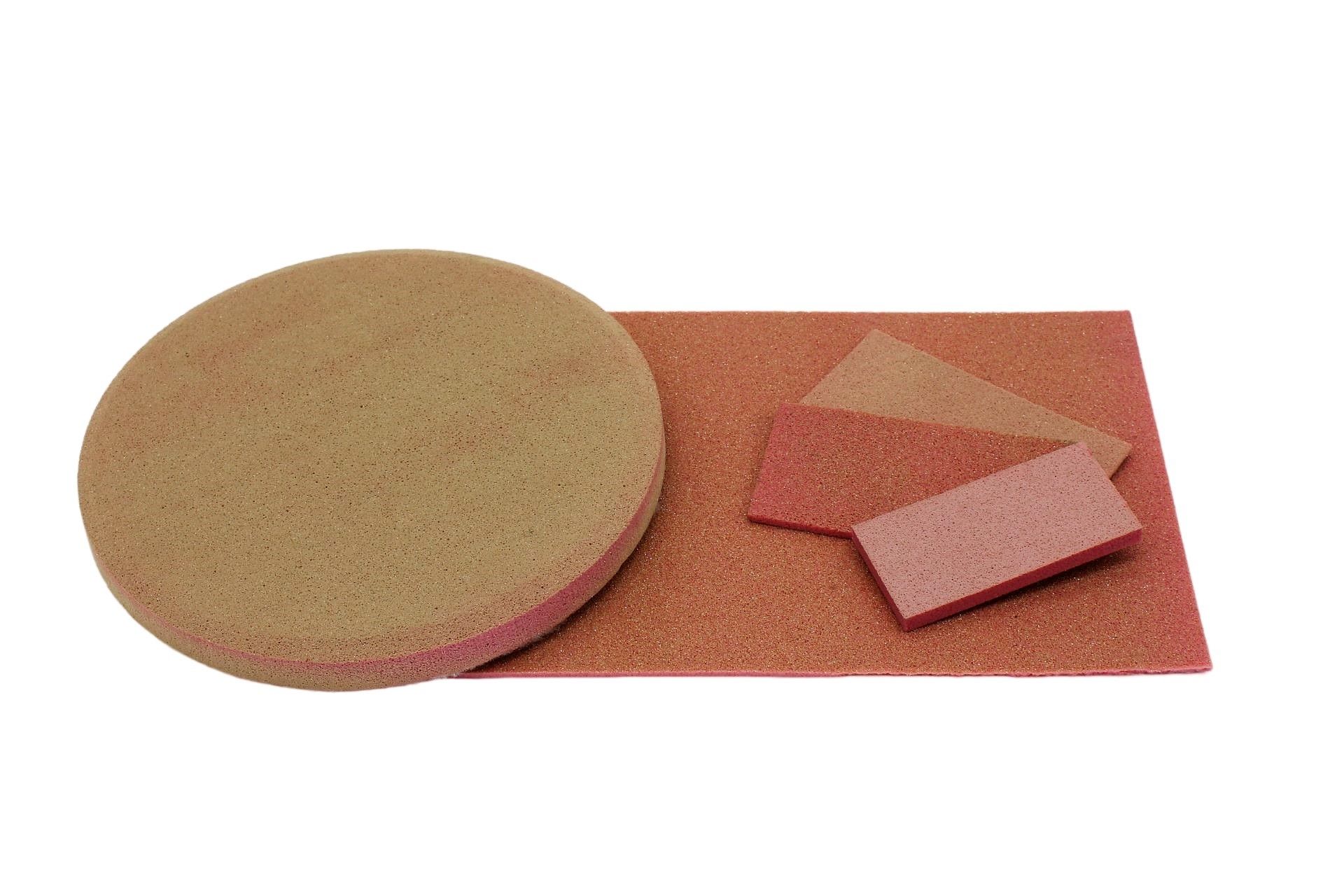 Diamant-belegte PU-Weichschaumstoffe auf Kundenwunsch konfektionierbar in vielen Formen und Abmessungen für die mechanische Oberflächenbearbeitung in Industrie und Gewerbe