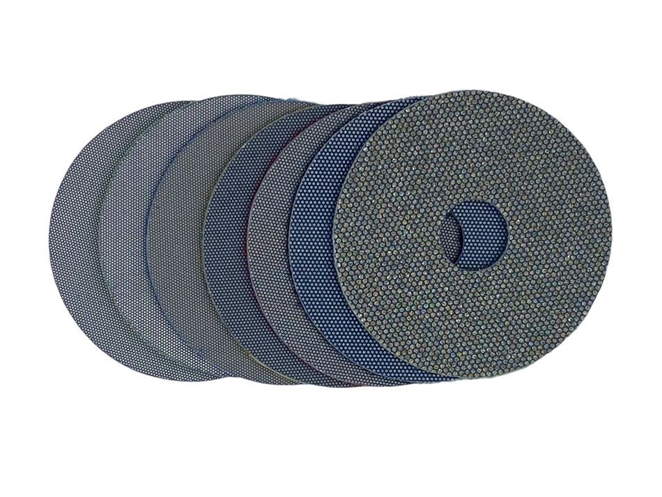 NKAS Diamant-Polierscheiben mit Klett zum schleifen und polieren von harten und spröden Materialien wie z.B. Stein, Keramik, Feinsteinzeug, Fliesen, Glas, Schamotte, Beton und harte Beschichtungen