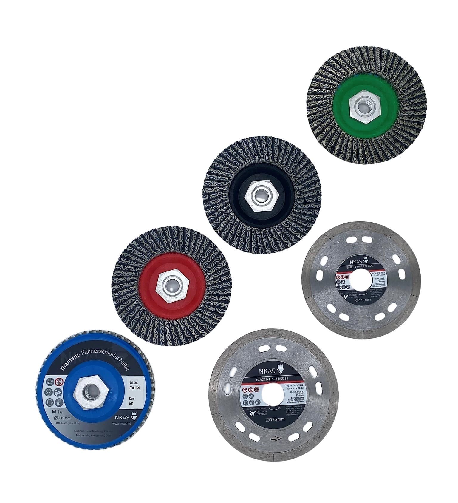 NKAS Diamantwerkzeuge zum Trennen Schleifen und Polieren für die Bearbeitung von Feinsteinzeug Fliesen Platten Keramik Kunststein und Naturstein