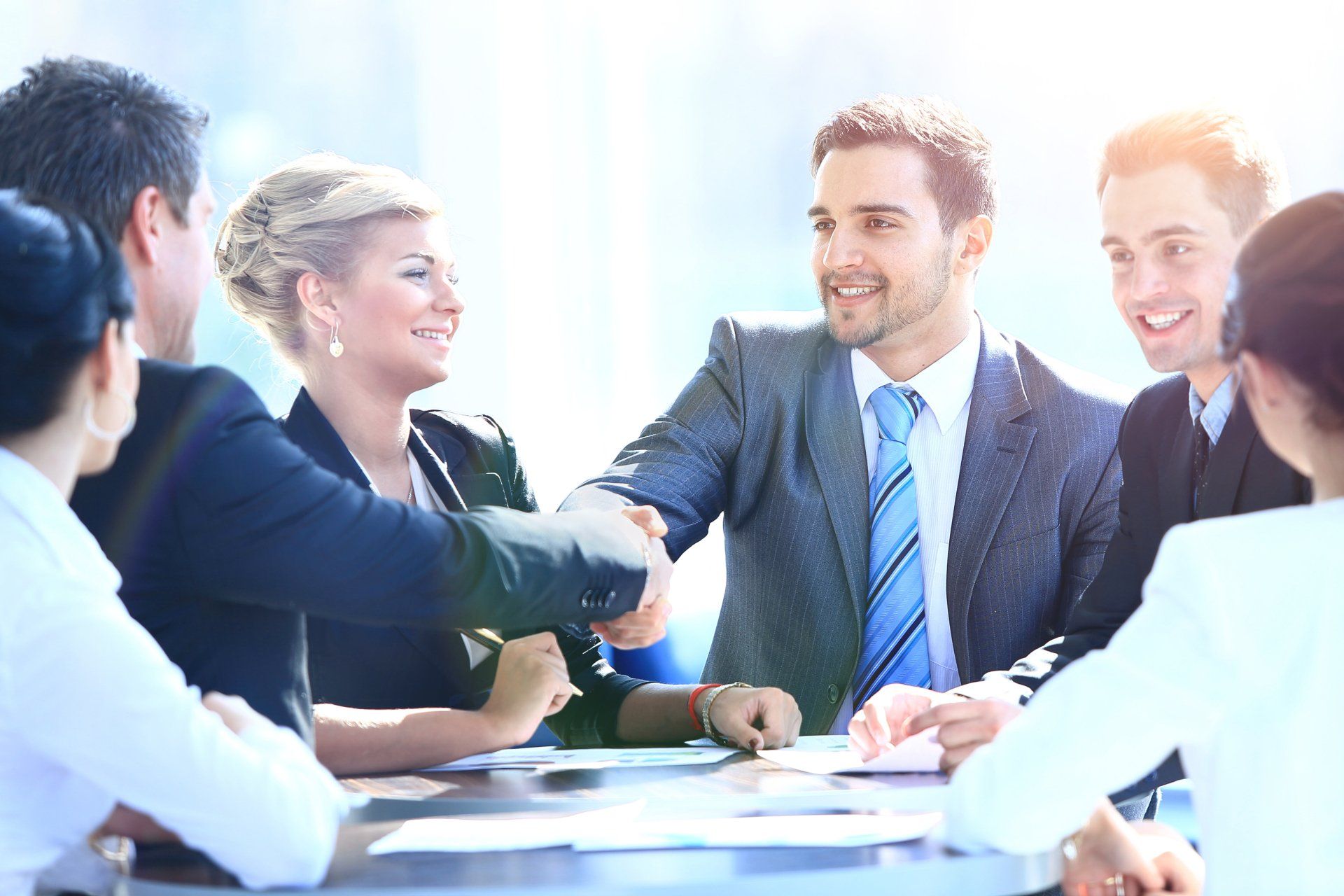 two people shaking hands