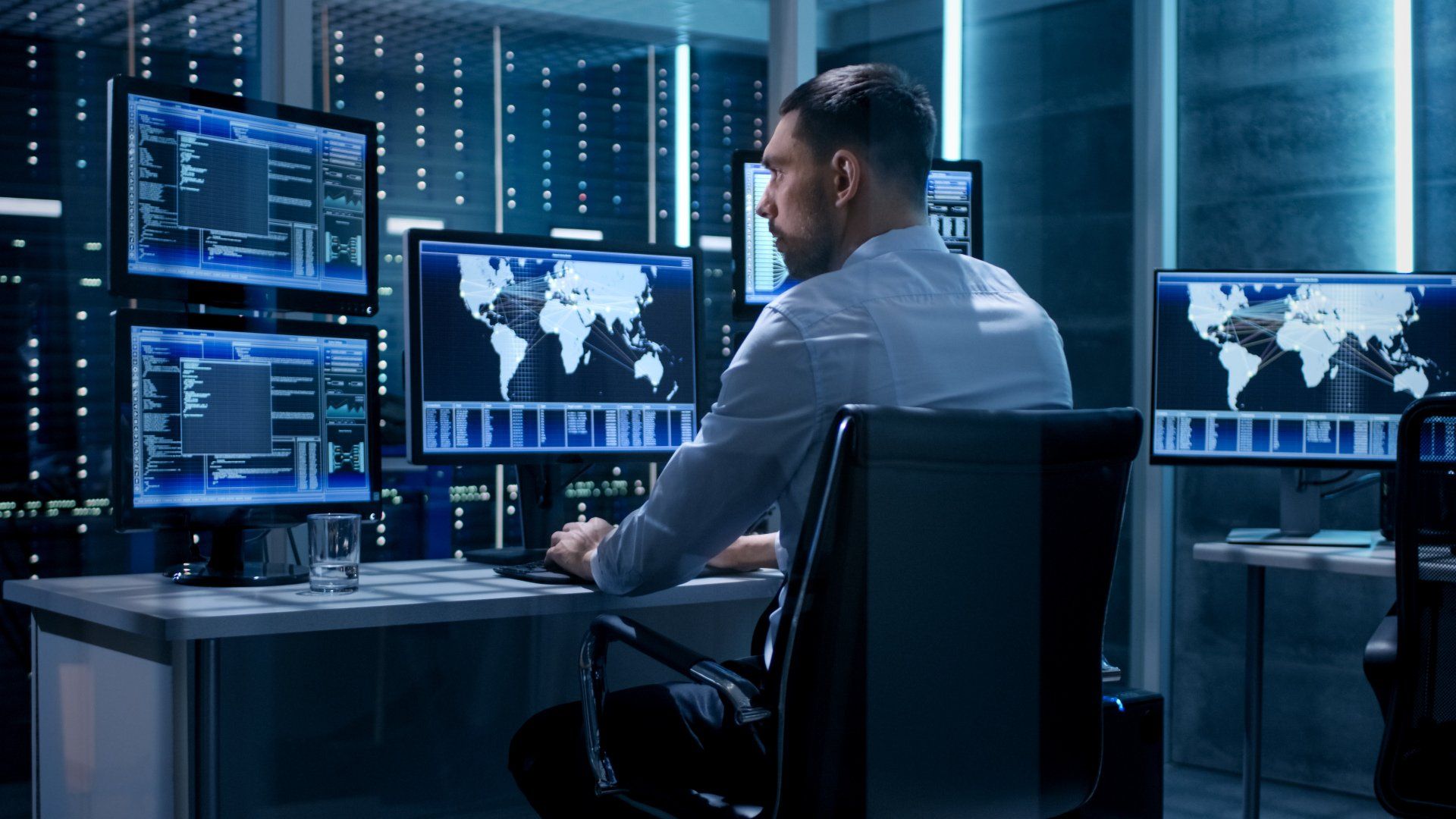 a person at a computer monitor