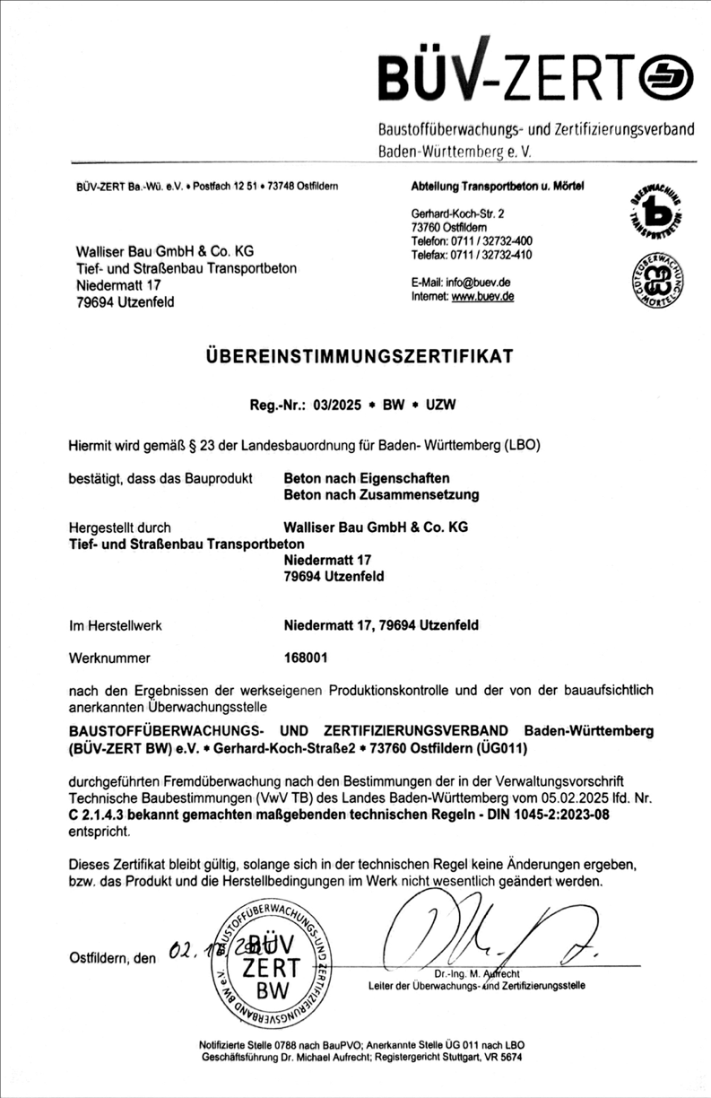 BÜV Zertifikat BÜV Zertifikat