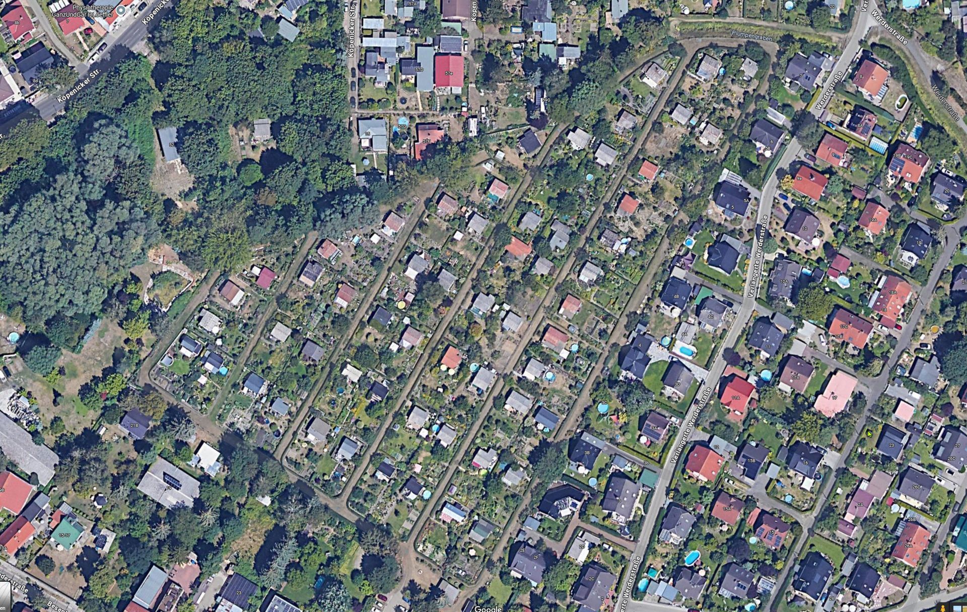 Draufsicht Googlemaps auf die KGA