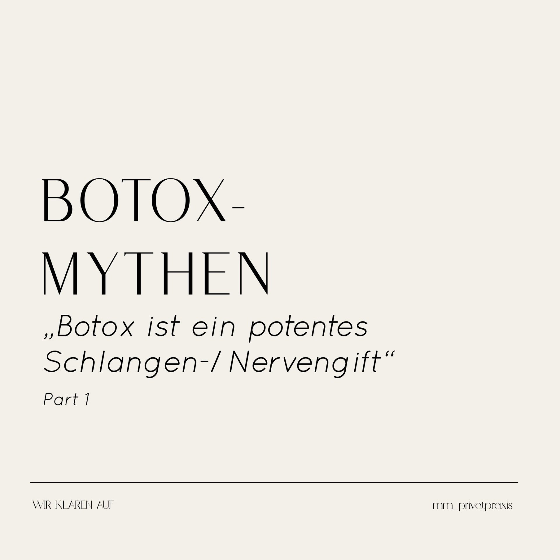 Botox Mythen