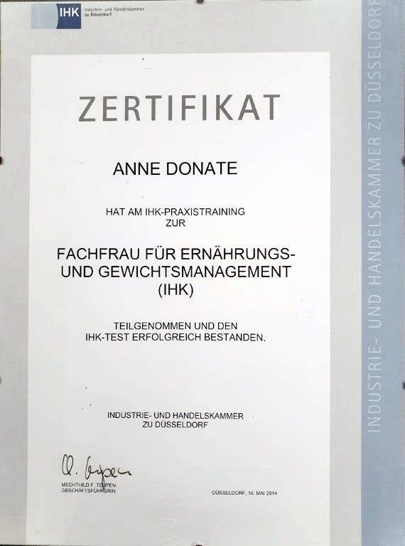 IHK Zertifikat Fachfrau für Ernährung und Gewichtsmanagement