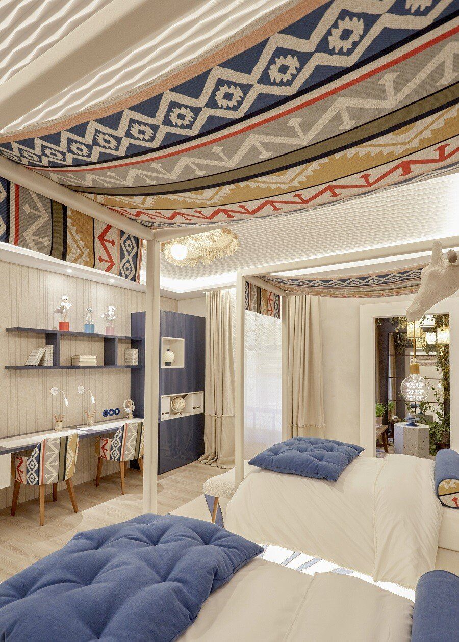 Espacio realizado con mortero de arcilla Ecoclay, en Casa Decor.