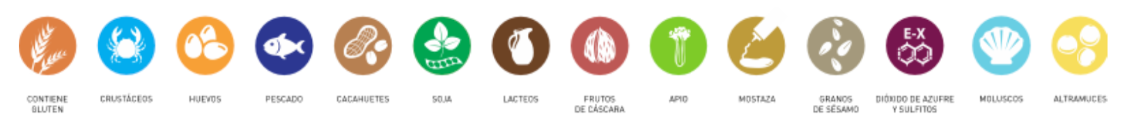 Menú alergenos