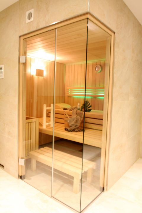 Die Sauna in unserem Ferienhaus Deichkrönchen Ferienhaus Deichkroenchen in Nessmersiel / Sauna