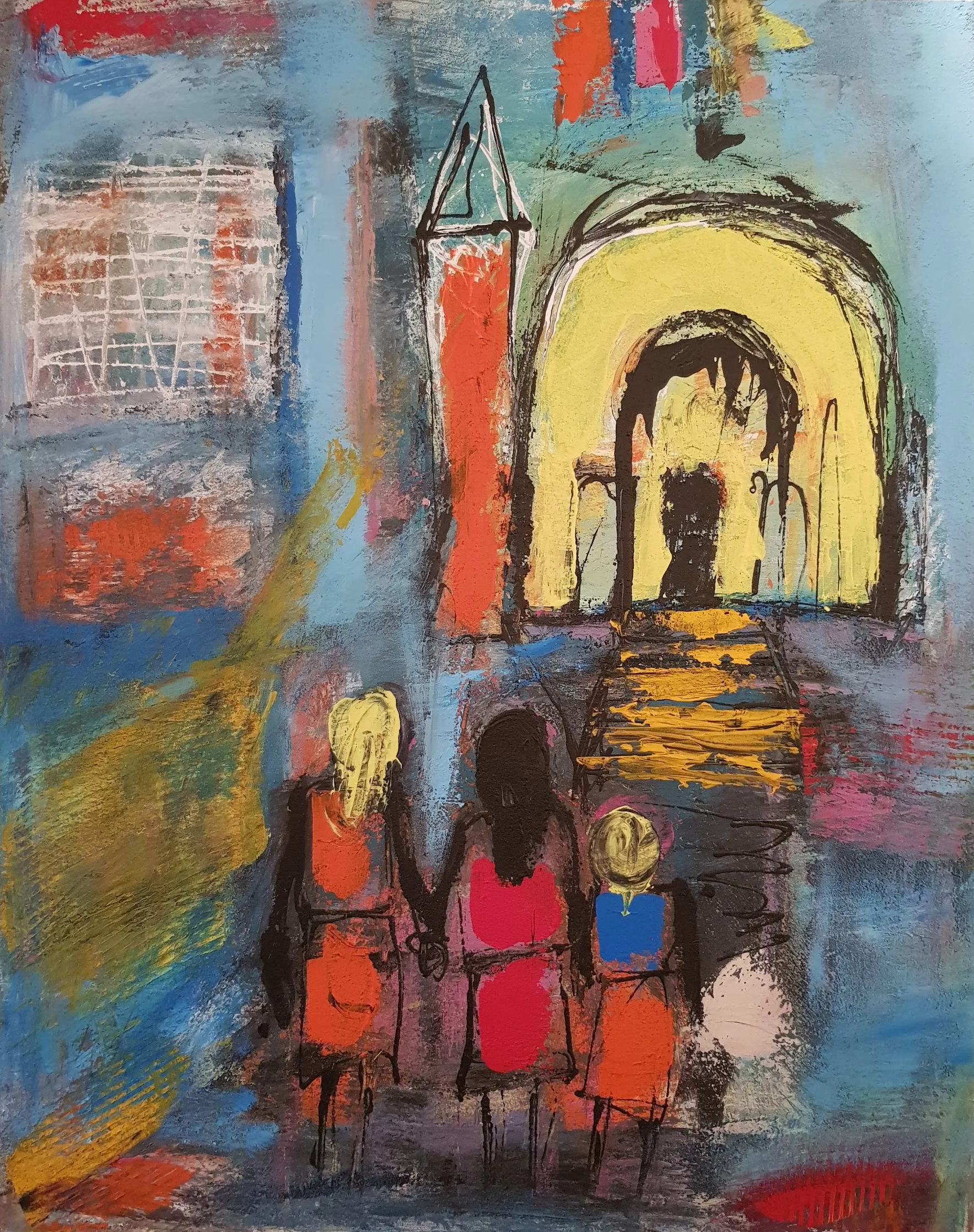 KunschtArt.de/Das rote Schloß/100x80/RoswithaGronemann