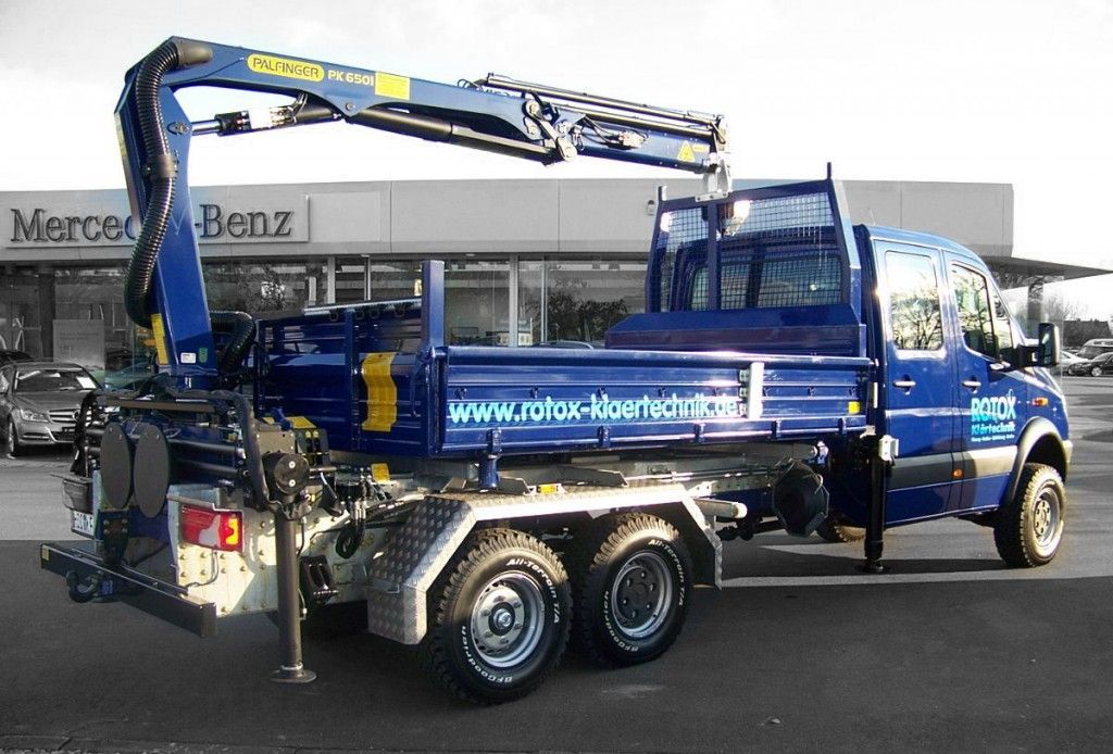 Mercedes Sprinter Zusatzachse Auflastung Nutzlasterhöhung Radstandsverlängerung Kipper 3-Seiten-Kipper Kran
