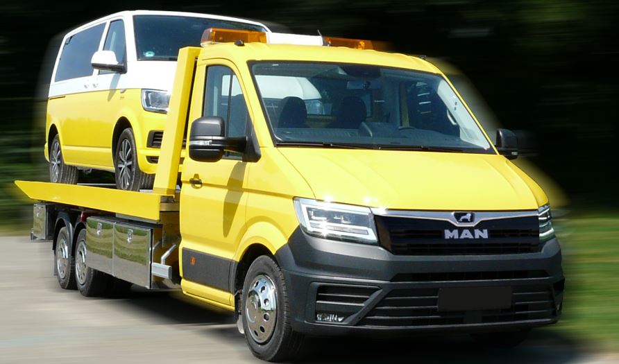 Zusatzachse Nutzlast Abschleppwagen Schlepper Verschiebeplateau Mautfrei Pannendienst Unfallbergung MAN TGE