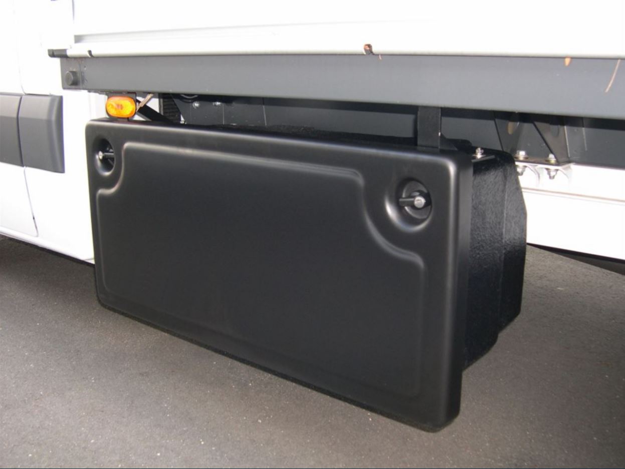 Staubox Werkzeugkasten Montage unter der Werkspritsche Volkswagen Crafter