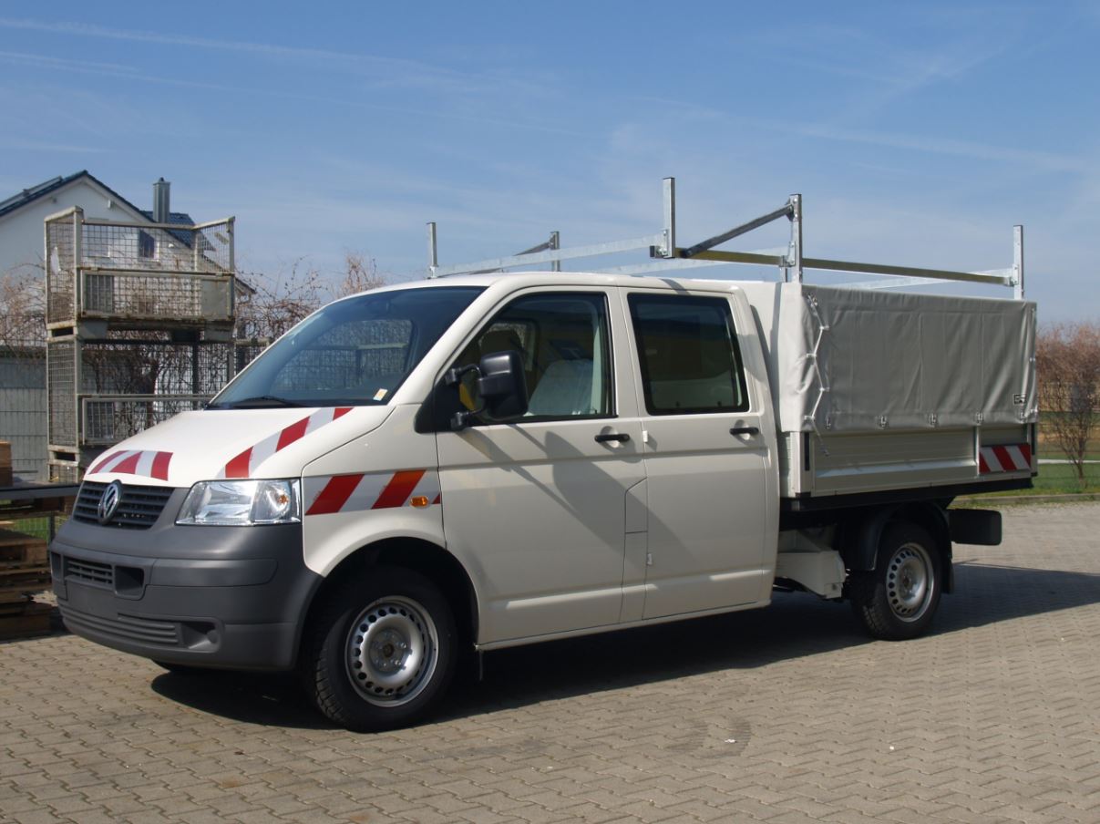 T6 Doppelkabine Werkspritsche Planenaufbau Hochlastenträger Rack