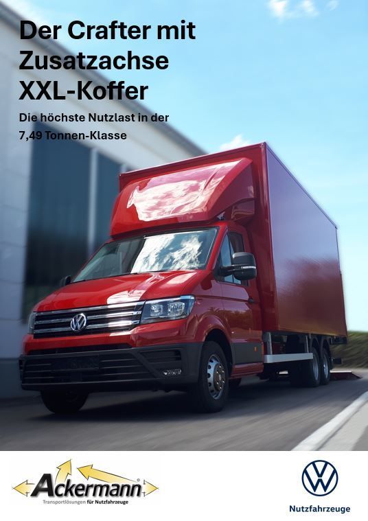 Auflastung für Volkswagen Crafter  sowie Radstandsverlängerung Zusatzachse Kofferaufbau