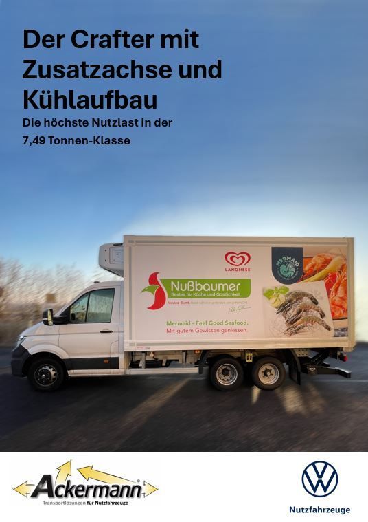 Auflastung für Volkswagen Crafter  sowie Radstandsverlängerung Zusatzachse Kühlkoffer