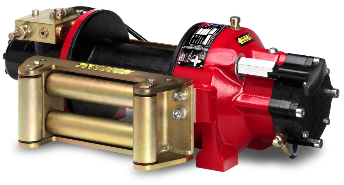 hydraulische Seilwinde Anpressvorrichtung Seilfenster Winde Hydraulik-Seilwinde mit Planetengetriebe 3600 kg Zugkraft Winde