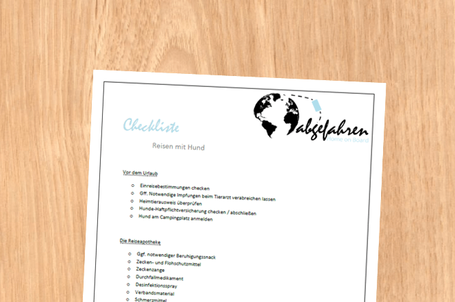 Packliste für Reisen mit dem Hund