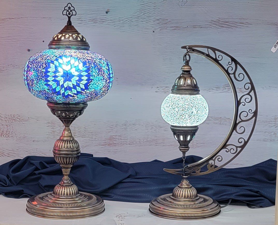 TURKISH MOSAIC LAMPS CRESCENT MOON LAMPS