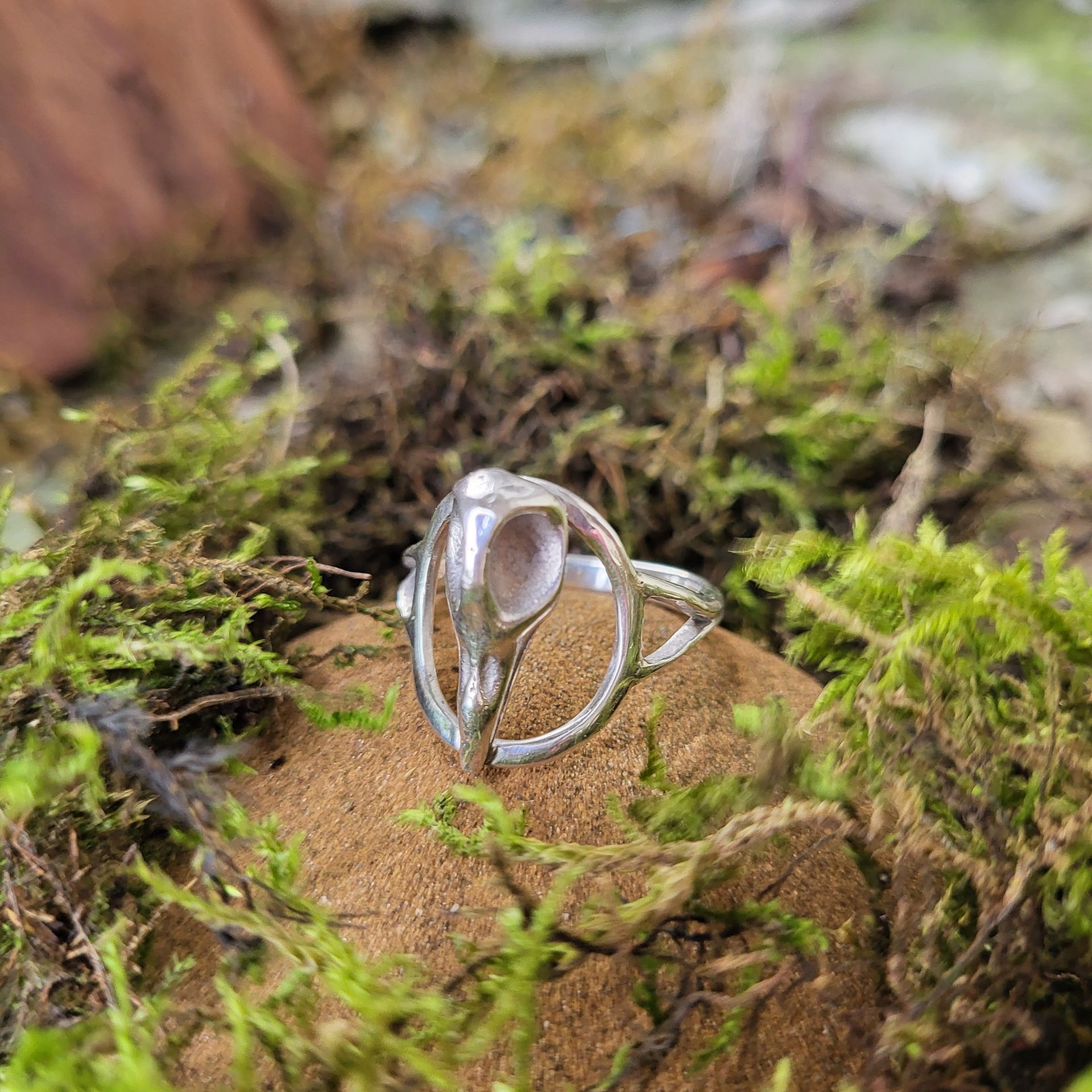 Sterling Silver Sitting Hare ring