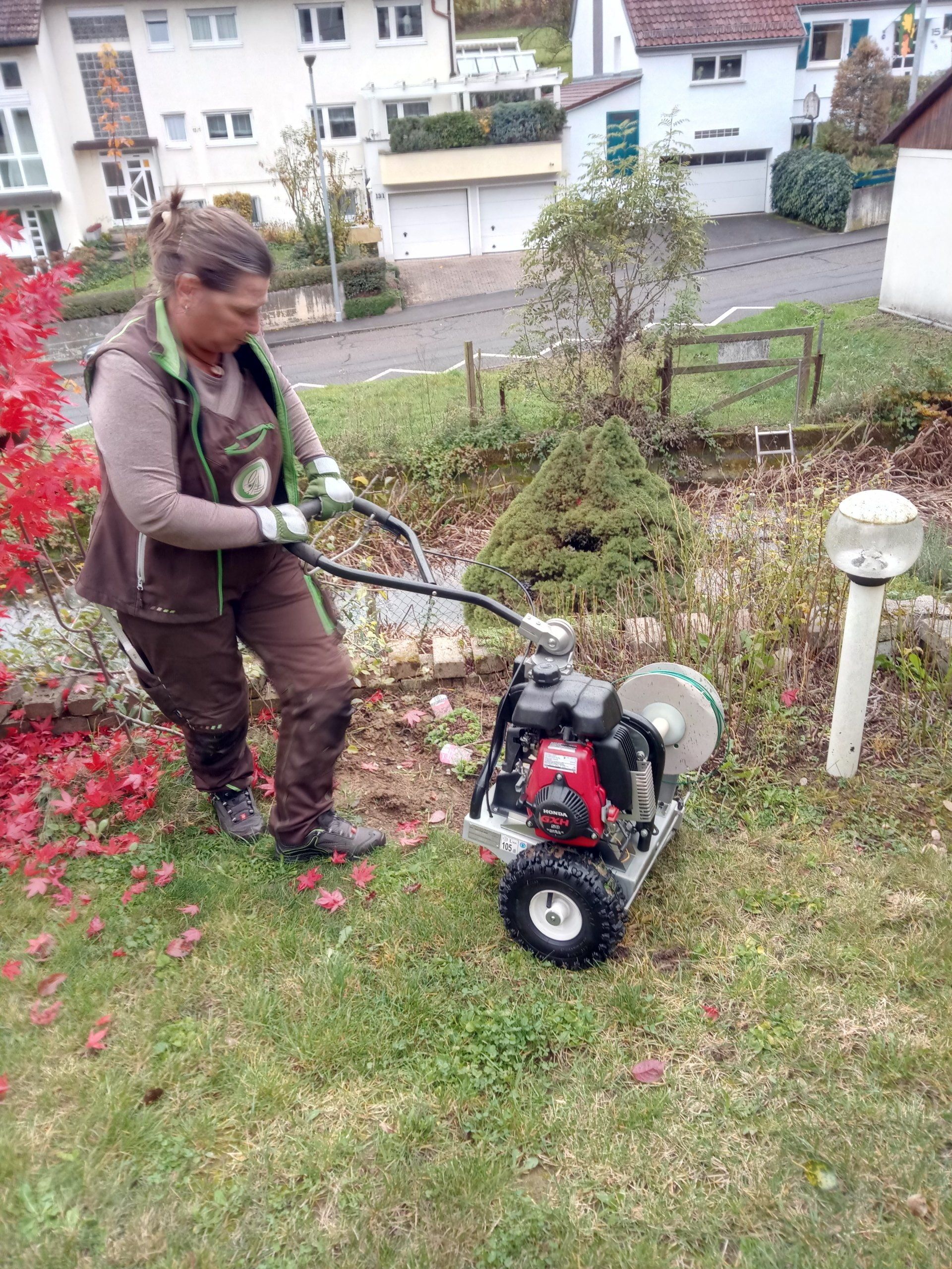 Rasenroboteranlage Begrenzungskabel tief verlegt