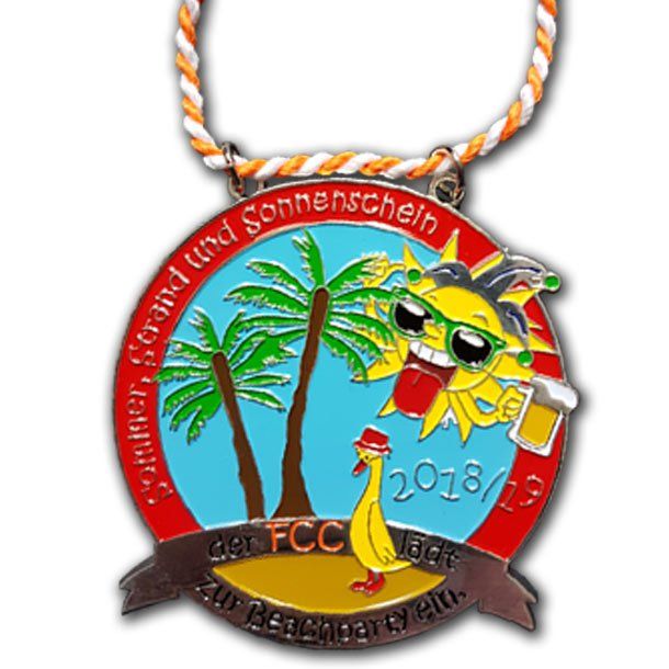 Hochwertig geprägte Faschingsorden, Karnevalsorden in 2D, Relieftechnik