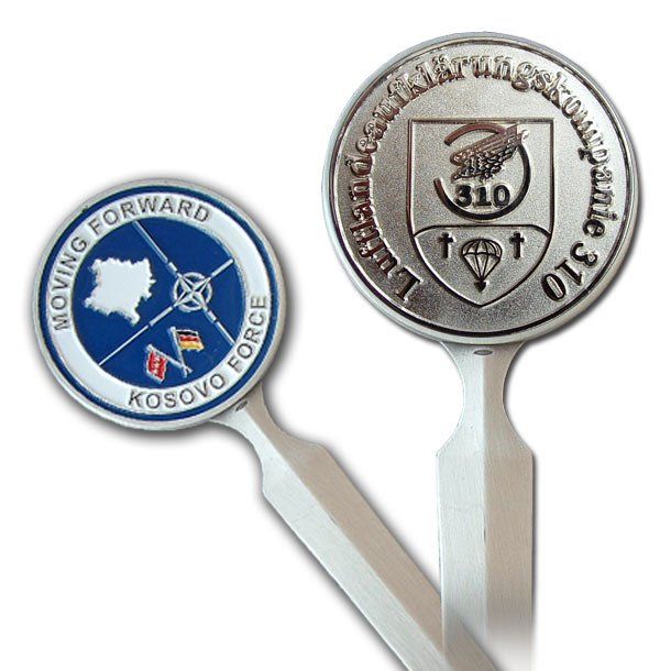 Briefmesser, Brieföffner mit Coin und mit dem eigenen Wappen, Logo oder Motiv von der W. Schwemmlein GmbH aus Bayreuth