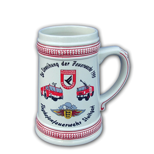Keramikseidel 0,5 Liter, gefertigt mit dem eigenen Motiv, Wappen oder Logo, von der W. Schwemmlein GmbH aus Bayreuth