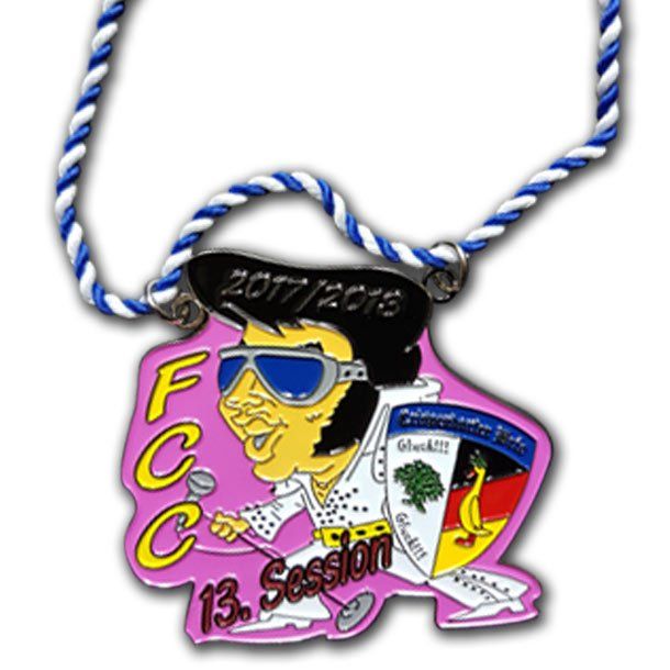 Hochwertig geprägte Faschingsorden, Karnevalsorden in 2D, Relieftechnik