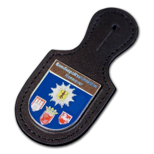 Verbandsabzeichen, Brustanhänger, Lederanhänger, Metallwappen auf Leder für die Polizei, Bundespolizei, Zoll, Spezialeinheiten, mit eigenem Wappen, Logo oder Motiv, gedruckt oder geprägt von der W. Schwemmlein GmbH aus Bayreuth