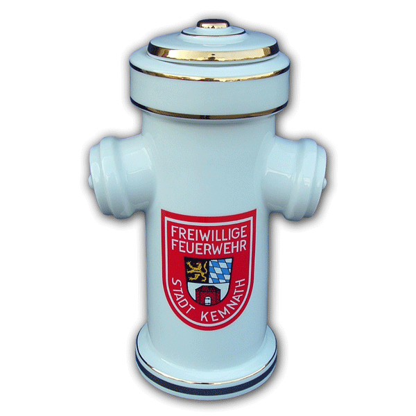 Porzellan Artikel wie Hydrant, Aschenbecher, Glocken mit eigenem Motiv, Logo oder Wappen von der Schwemmlein GmbH