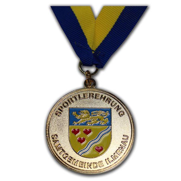 Hochwertig geprägte Medaillen, Sportmedaillen in 2D, farbig oder 3D, individuell gefertigt mit dem eigenen Wappen, Logo oder Motiv, von der W. Schwemmlein GmbH aus Bayreuth