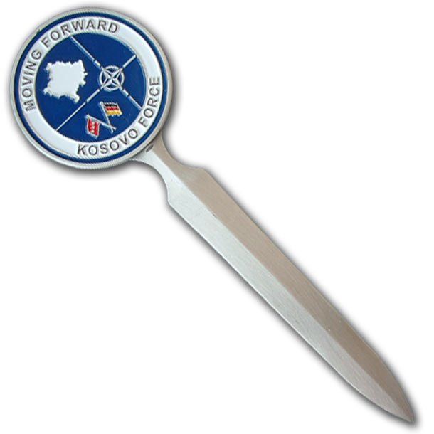 Sonderanfertigung von Briefmesser, Brieföffner mit eigenem Motiv, Logo oder Wappen