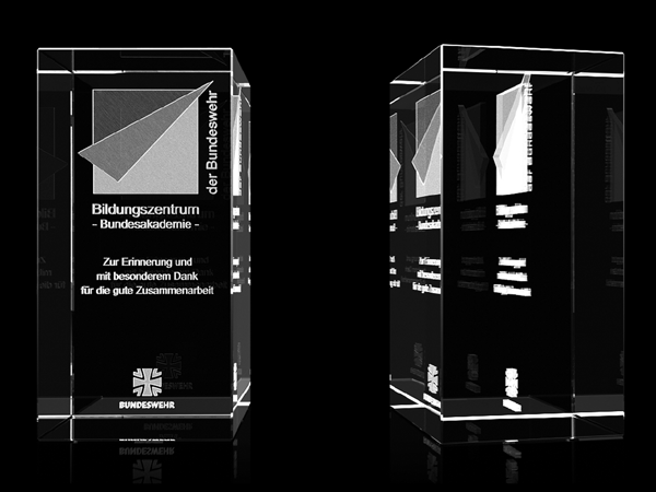 Glasquader 50 x 100 x 50 mm Glasquader für individuelle Gravuren, Glasinnengravuren