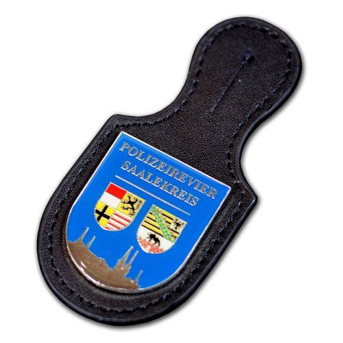 Verbandsabzeichen, Brustanhänger, Lederanhänger, Metallwappen auf Leder für die Polizei, Bundespolizei, Zoll, Spezialeinheiten, mit eigenem Wappen, Logo oder Motiv, gedruckt oder geprägt von der W. Schwemmlein GmbH aus Bayreuth