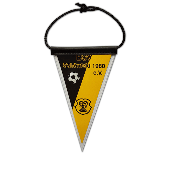 Miniwimpel 7 cm x 11 xm Wimpel, Miniwimpel bedruckt mit dem eigenen Motiv, Wappen oder Logo von der Schwemmlein GmbH aus Bayreuth