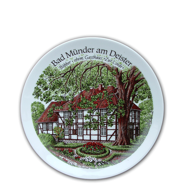 Erinnerungsteller 17 cm Wandteller, Erinnerungsteller bedruckt mit dem eigenen Motiv, Wappen oder Logo von der Schwemmlein GmbH aus Bayreuth