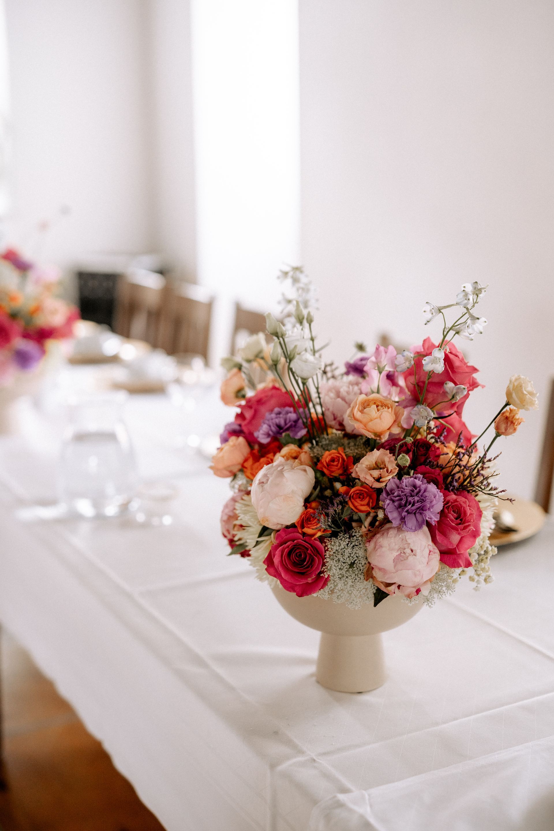 Gesteck Brauttisch Gesteckschale modern