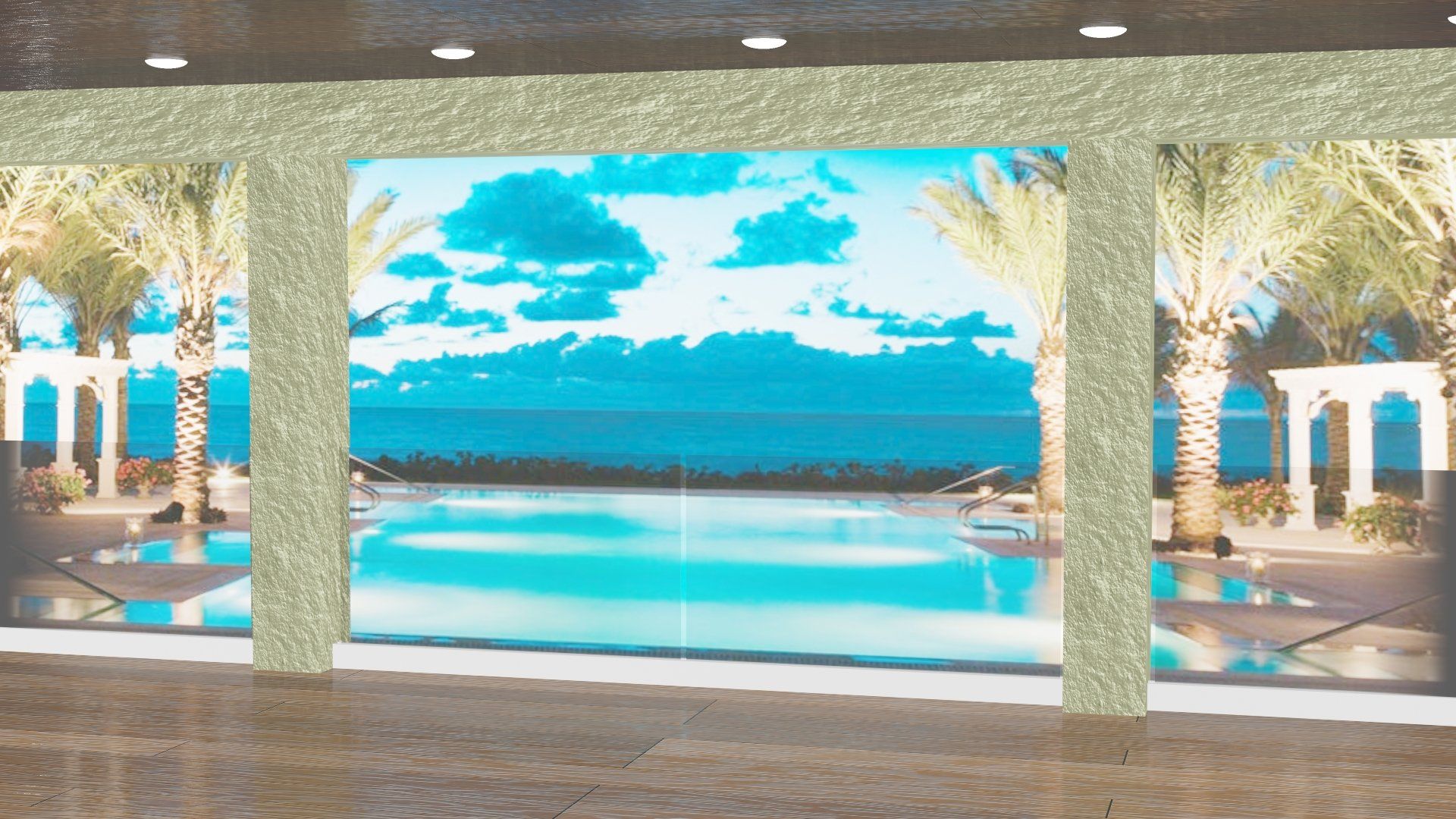 Glass railing featuring 1/2