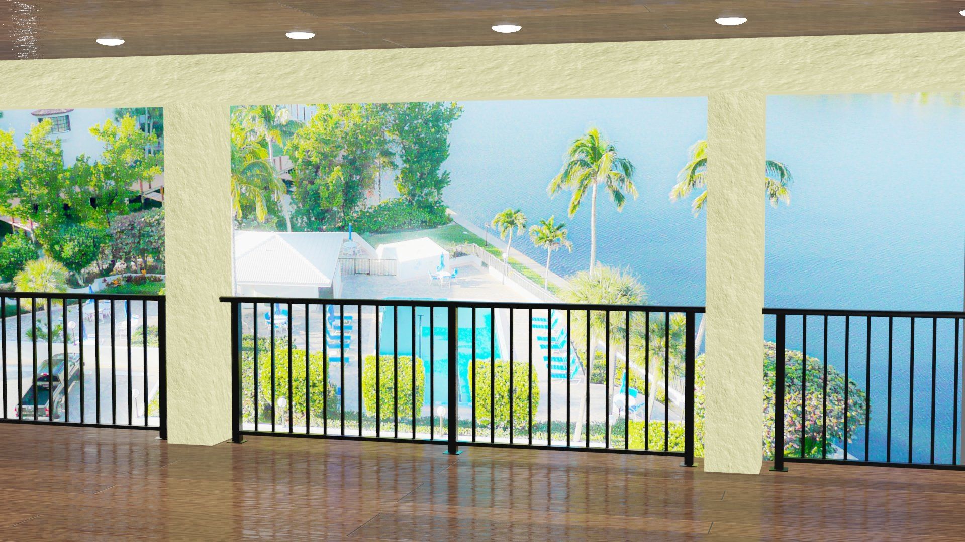 Standard vertical picket aluminum powder coated railing